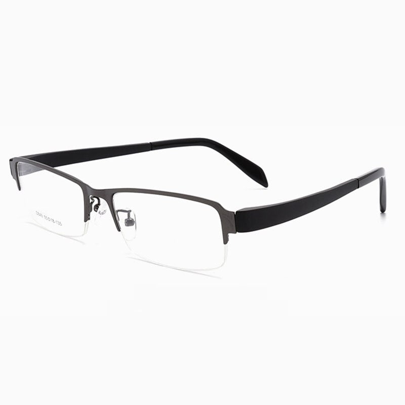 Hotochki Men's Full/Semi Rim Alloy Frame Eyeglasses D849/D845 Semi Rim Hotochki Gray-Half  