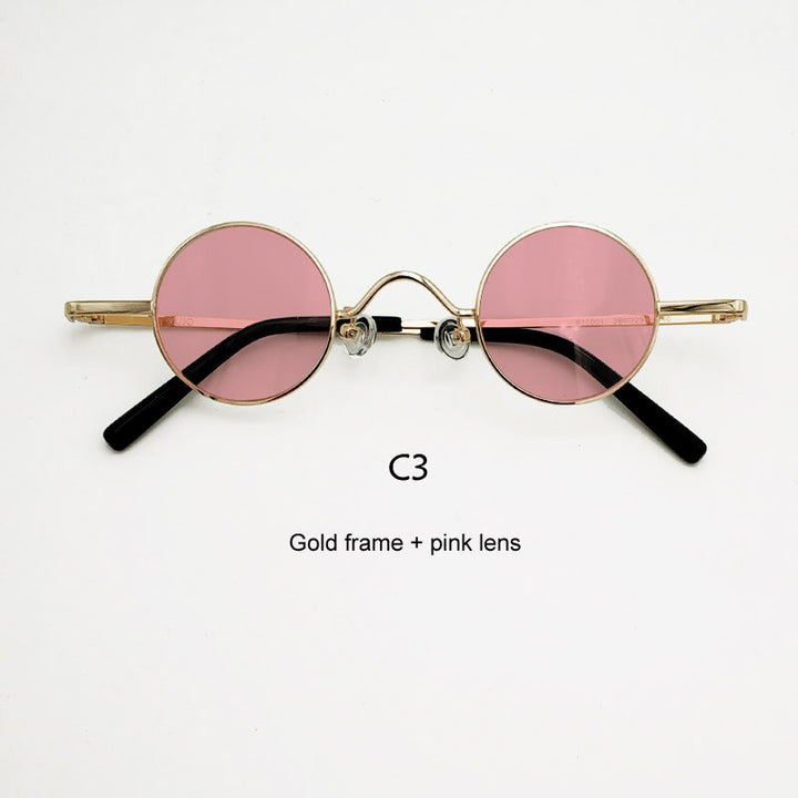 Unisex Acetate Alloy Frame Small Round Sunglasses Sunglasses Yujo C3 China 