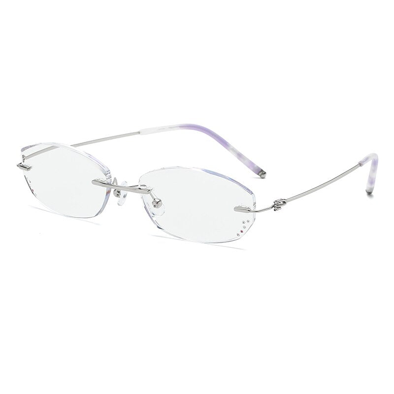 Zirosat 8587 Women's Rimless Titanium Reading Glasses Anti Blue Light +1.0 to +4.0 Reading Glasses Zirosat   