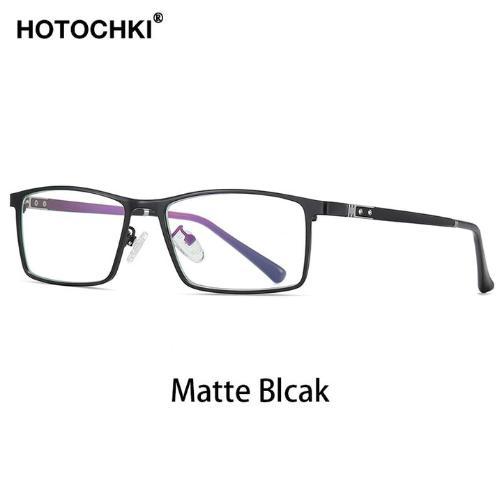 Hotochki Men's Full Rim TR-90 Resin Alloy Frame Eyeglasses T316 Full Rim Hotochki Matte Blcak  