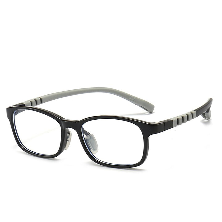 Oveliness Unisex Children's Full Rim Square Tr 90 Titanium Eyeglasses Trd107 Full Rim Oveliness c1 black grey  