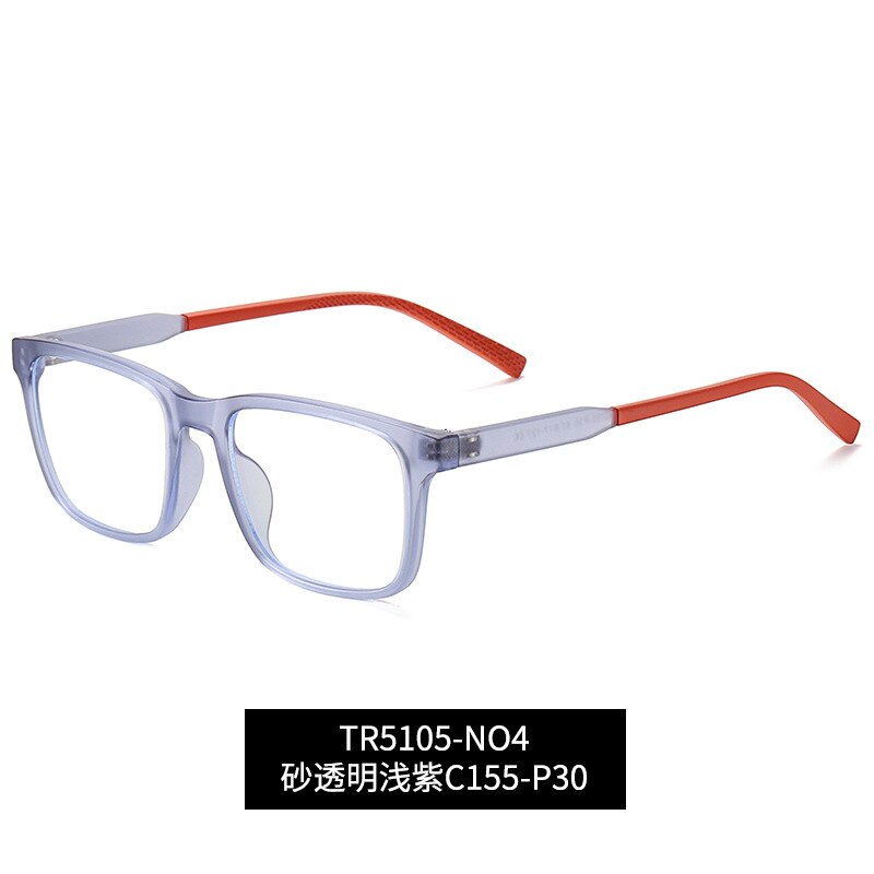 Children's Square Full Rim Silica Titanium Eyeglasses Anti Blue Light Lenses Wd5105 Full Rim Bclear Transparent purple  