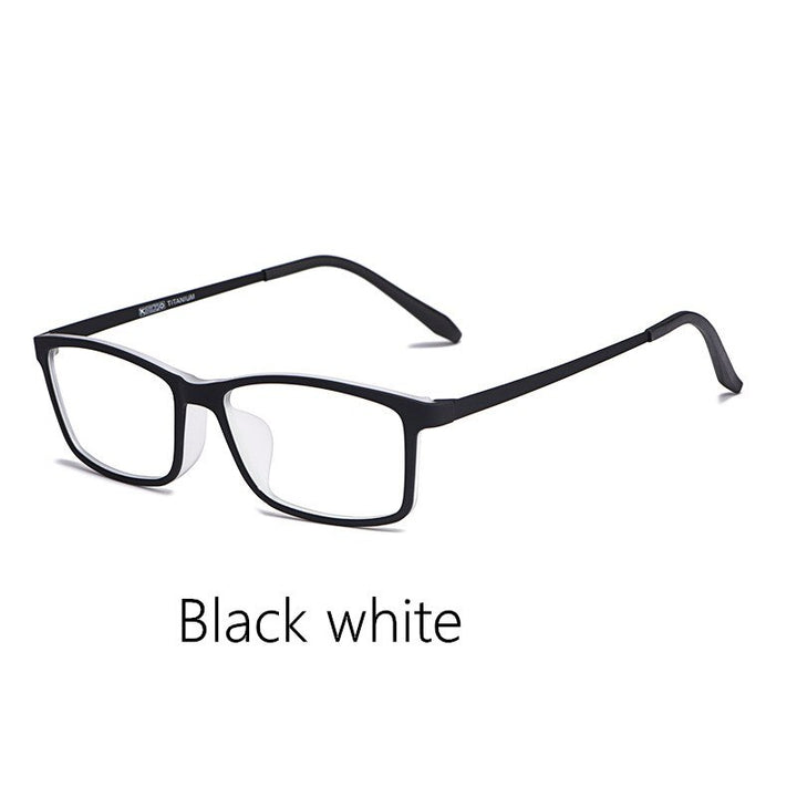 Yimaruili Unisex Titanium TR-90 Resin Square Frame Eyeglasses HR3048 Frame Yimaruili Eyeglasses Black white  
