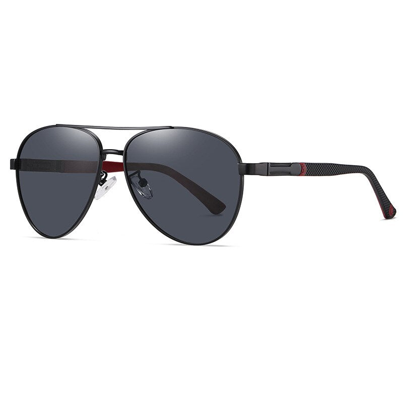 KatKani Men's Full Rim Aviator Alloy Frame Polarized Sunglasses 6319 Sunglasses KatKani Sunglasses Black C04 Other 