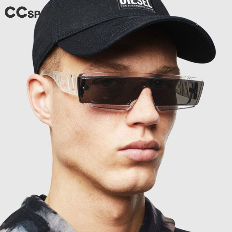 CCspace Unisex Full Rim Square Resin One Lens Steam Punk Frame Sunglasses 46532 Sunglasses CCspace Sunglasses   