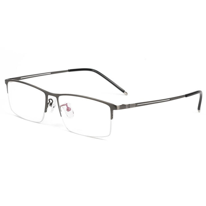 Reven Jate Ej8606 Spectacles Titanium Eyeglasses Frame For Men Eyewear Half-Rim Glasses With 2 Optional Colors Frame Reven Jate Grey  
