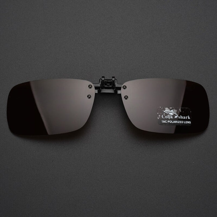 Cook Shark Polarized Men's Sunglasses Clip Driving Glasses Clip Driving Uv Sunglasses Cook Shark Coffee China Black