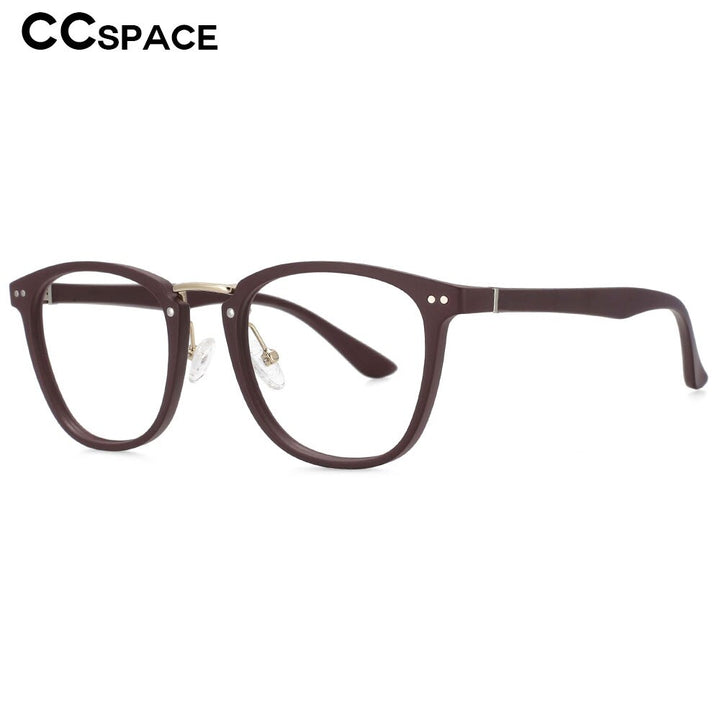 CCspace Unisex Full Rim Square Tr 90 Titanium Rivet Frame Eyeglasses 53647 Full Rim CCspace   