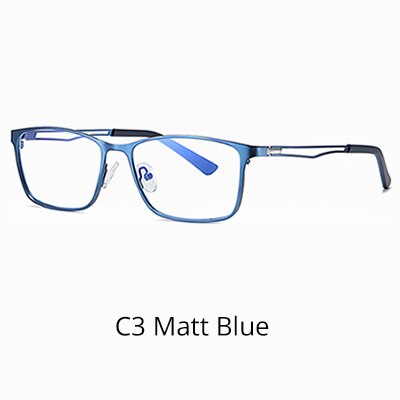 Ralferty Men's  Full Rim Square Alloy Eyeglasses D5927-1 Full Rim Ralferty C3 Matt Blue  