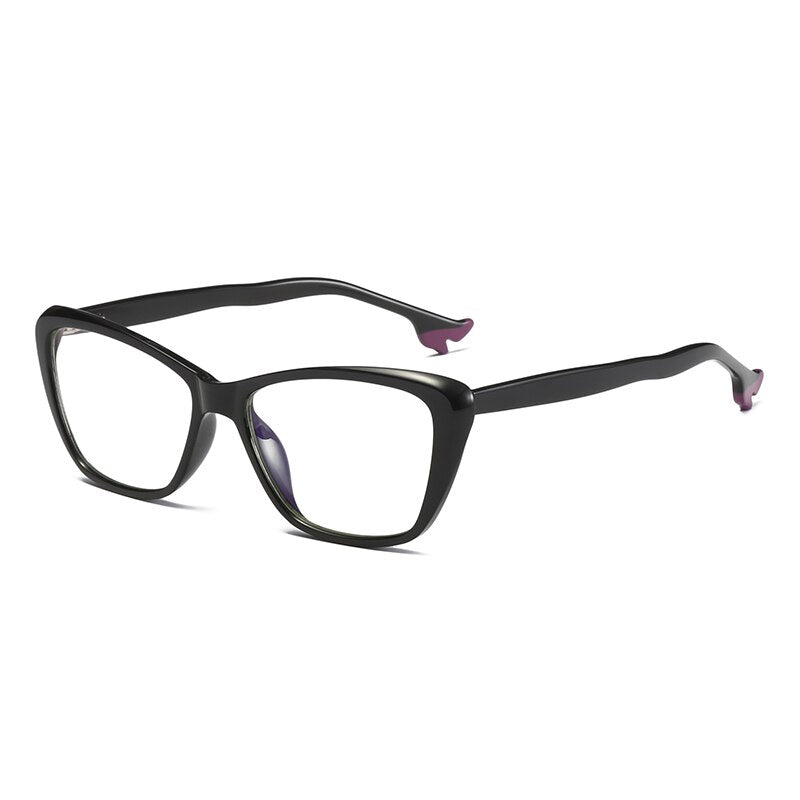 Oveliness Women's Full Rim Square Cat Eye Tr 90 Titanium Eyeglasses Pf2029 Full Rim Oveliness black  