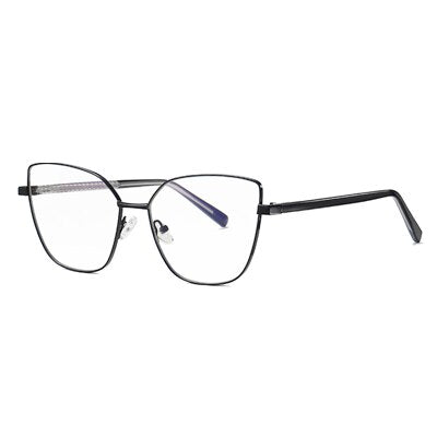 Ralferty Women's Eyeglasses Anti Blue Alloy 3002 Anti Blue Ralferty C1 Shiny Black  