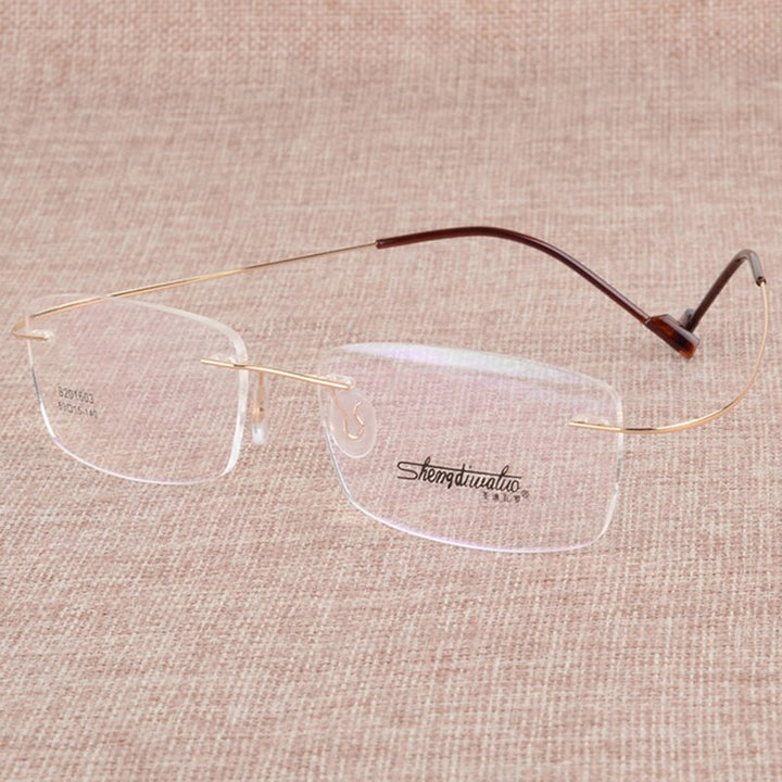 Unisex Alloy Rimless Frame Eyeglasses Customizable Lenses Zt201603 Rimless Bclear   