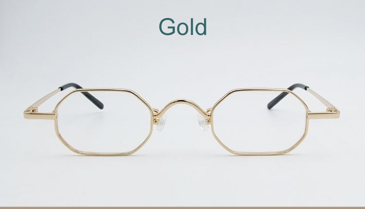 Unisex Irregular Octagonal Myopic Reading Glasses 811007 Reading Glasses Yujo China 0 Gold