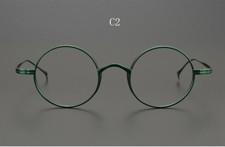 Yujo Unisex Full Rim 43mm Round Titanium Eyeglasses Full Rim Yujo C2 China 