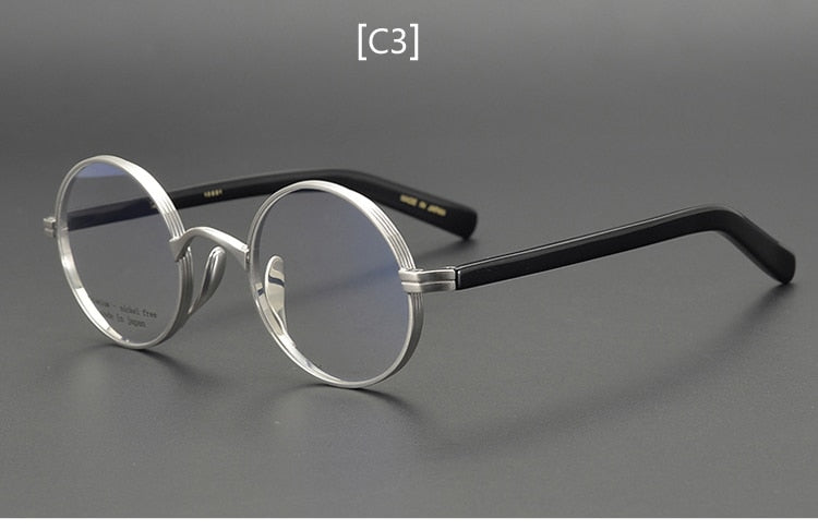 Unisex Thick Round Titanium Acetate Frame Eyeglasses Customizable Lenses Frame Yujo C3 China 