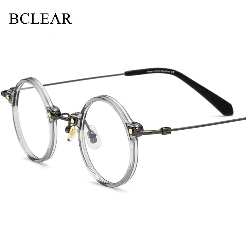 Bclear Unisex Eyeglasses Ultra-Light Titanium Round Brsun002 Frame Bclear   