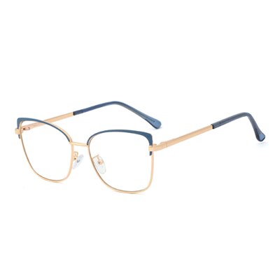 Ralferty Women's Full Rim Square Cat Eye Alloy Eyeglasses F95700 Full Rim Ralferty C8 Blue  