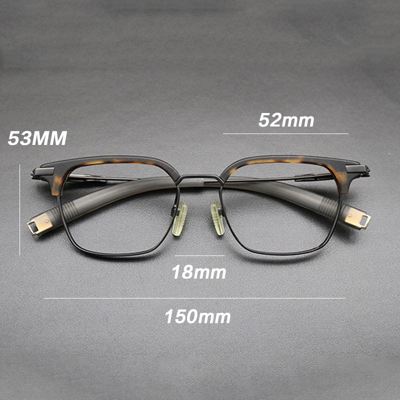 Gatenac Unisex Full Rim Square Titanium Acetate Frame Eyeglasses Gxyj669 Full Rim Gatenac   