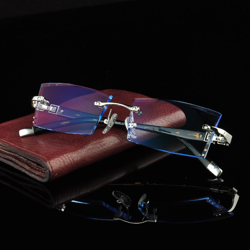 Reven Jate 58050 Alloy Rimless Diamond Cutting Man Glasses Frame Eyeglasses Men Eyewear Rimless Reven Jate   