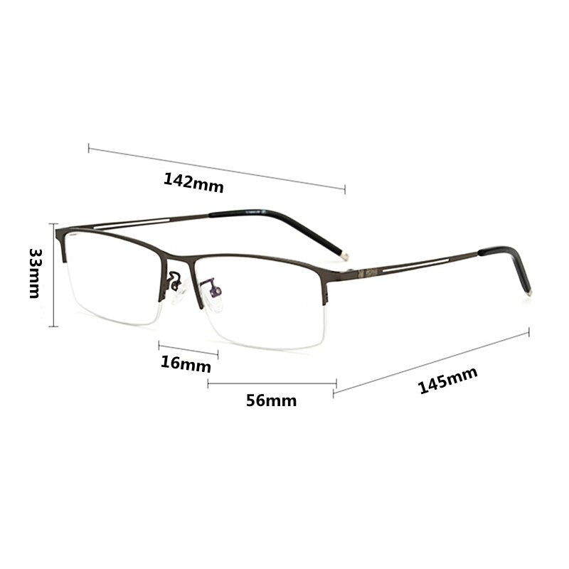 KatKani Men's Semi Rim Square β Titanium Alloy Frame Eyeglasses 990070 Semi Rim KatKani Eyeglasses   