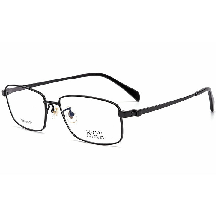 Men's Full Rim Square Titanium Frame Eyeglasses Sc8357 Full Rim Bclear   