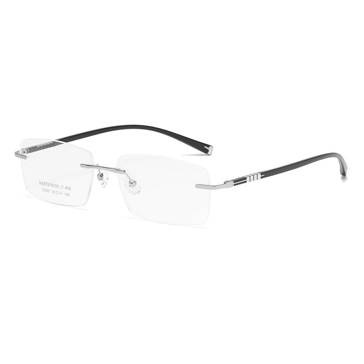 Zirosat 52003 Unisex Eyeglasses Alloy Titanium Rimless Rimless Zirosat silver  