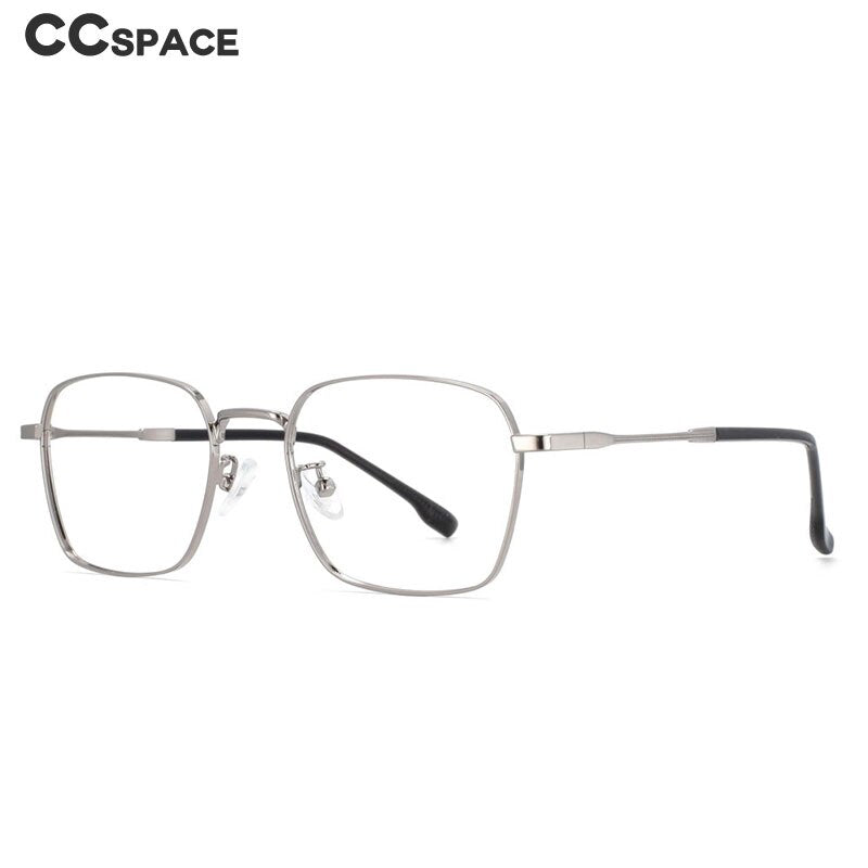 CCspace Unisex Full Rim Square Stainless Steel Frame Eyeglasses 53836 Full Rim CCspace   