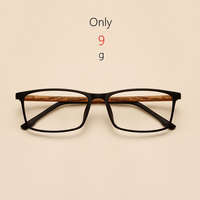 Yimaruili Unisex Full Rim Imitation Wood Grain Resin Frame Eyeglasses 98056 Full Rim Yimaruili Eyeglasses   