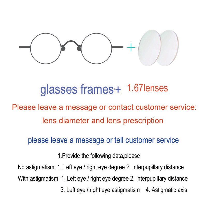 Yujo Unisex Full Rim Round Stainless Steel Eyeglasses Y009 Full Rim Yujo 1.67lens China 