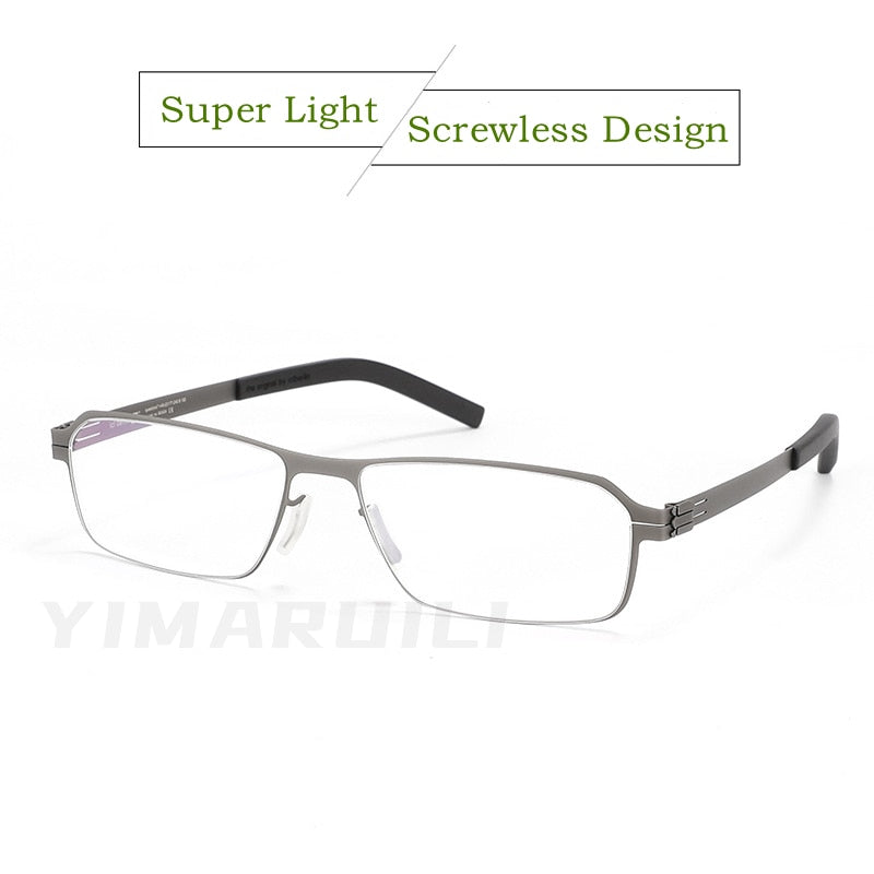 Yimaruili Men's Full Screwless Rim Alloy Frame Eyeglasses LDBG1 Full Rim Yimaruili Eyeglasses   