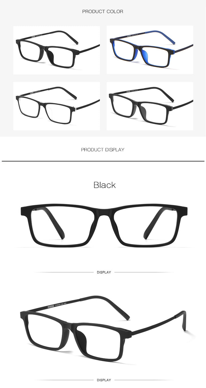 Hotony Unisex Full Rim Rectangle Titanium Frame Eyeglasses  8836x Full Rim Hotony   
