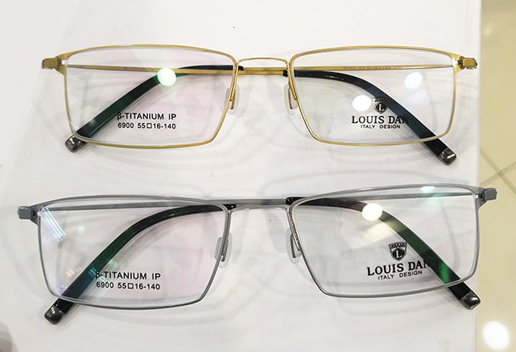 Men's Titanium Frame Full Rim Eyeglasses 6900 Full Rim Bclear Gold  