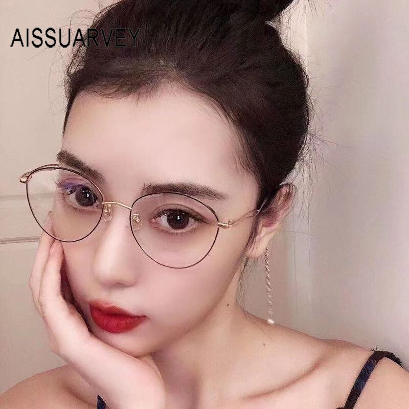 Aissuarvey Alloy Full Rim Round Cat Eye Frame Eyeglasses 0195 Full Rim Aissuarvey Eyeglasses   