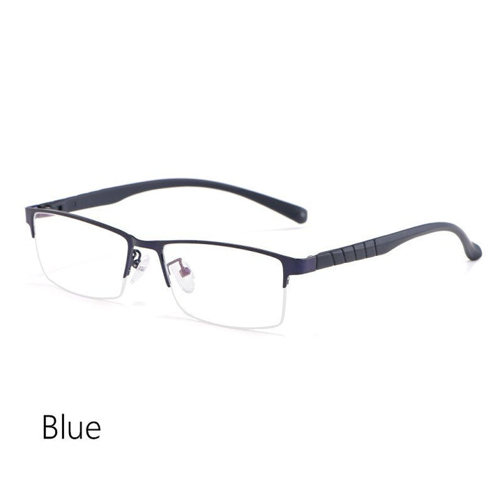 Yimaruili Men's Semi Rim Alloy Frame Eyeglasses 89033 Semi Rim Yimaruili Eyeglasses Blue China 