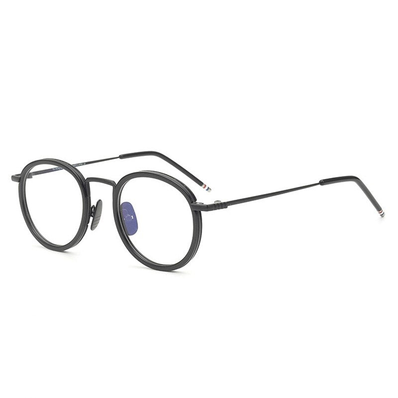 Aissuarvey Acetate Alloy Round Frame  Unisex Eyeglasses Frame Aissuarvey Eyeglasses black  