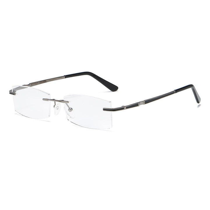 Zirosat 9133 Unisex Eyeglasses Pure Titanium Rimless Rimless Zirosat grey  