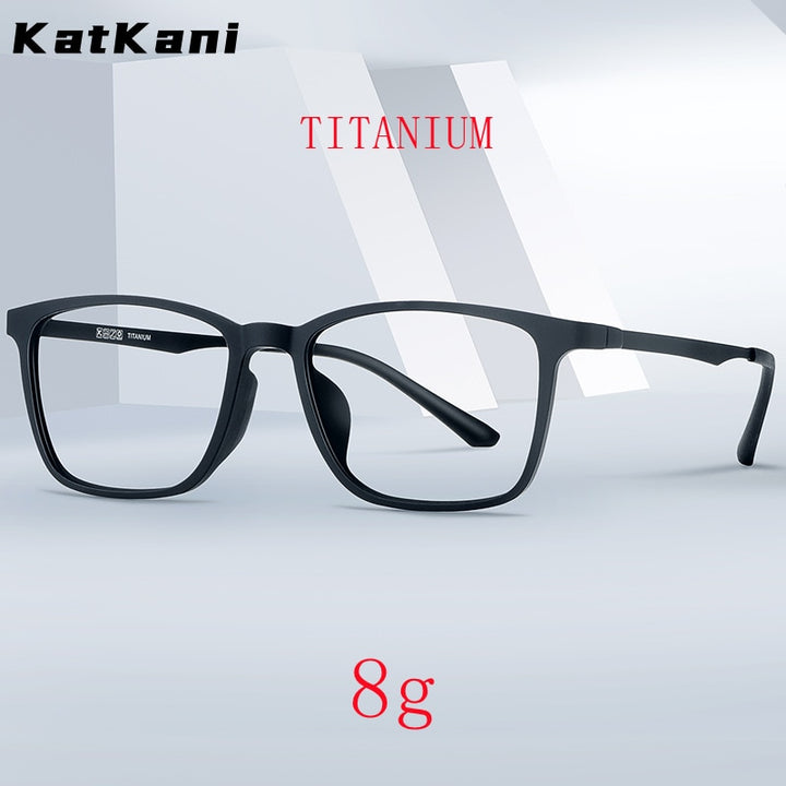 KatKani Men's Full Rim Titanium Frame Eyeglasses Hr3067 Full Rim KatKani Eyeglasses   