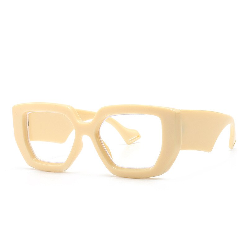 CCspace Unisex Full Rim Cat Eye Resin Alloy Frame Eyeglasses 46357p Full Rim CCspace C7Beige  