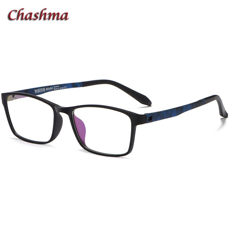Chashma Ochki Unisex Full Rim Square Tr 90 Titanium Eyeglasses 8870 Full Rim Chashma Ochki Black Blue  