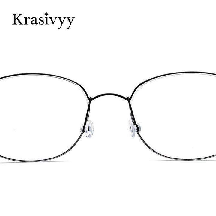 Krasivyy Women's Full Rim Round Screwless Titanium Alloy Eyeglasses Kr68618 Full Rim Krasivyy   