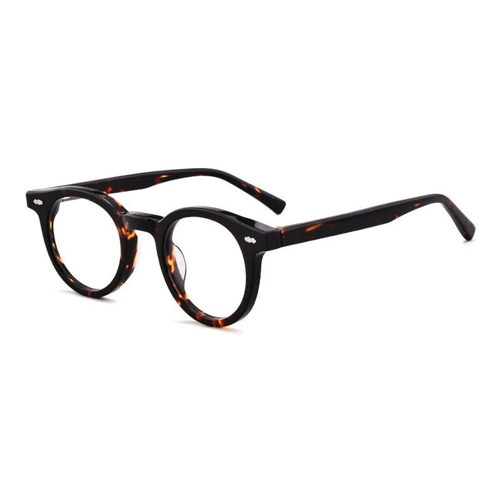Aissuarvey Full Thick Round Horn Rim Acetate Frame Eyeglasses Unisex Frame Aissuarvey Eyeglasses Light Brown  