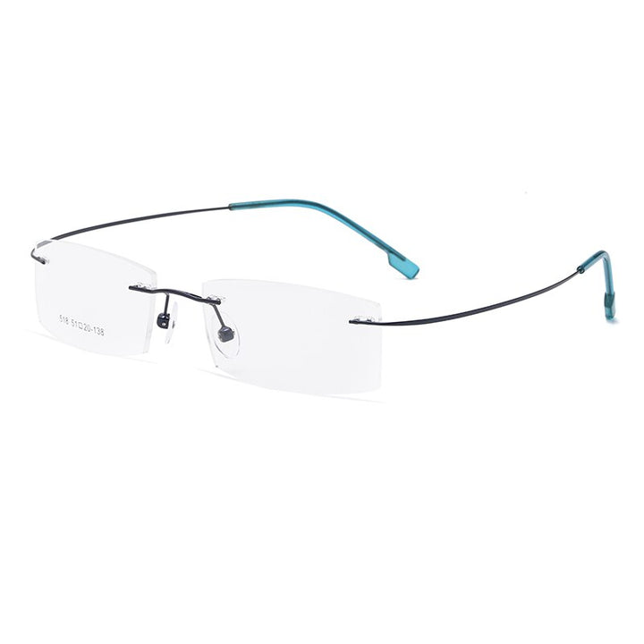 Zirosat 518 Women's Eyeglasses Memory Titanium Rimless Rimless Zirosat blue  