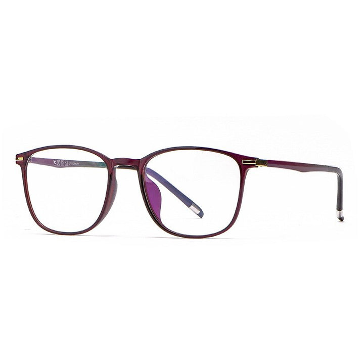 KatKani Women's Full Rim Square TR 90 Resin Frame Eyeglasses K6120 Full Rim KatKani Eyeglasses Purple  