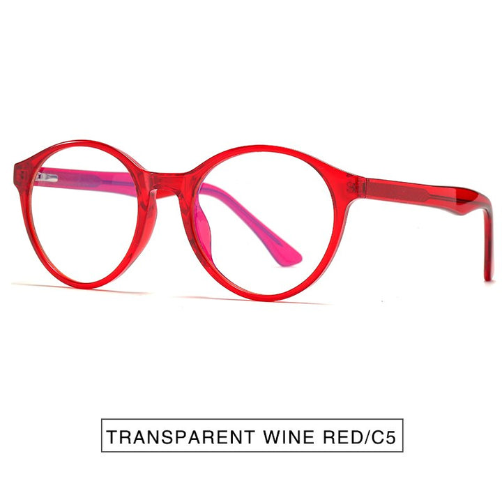 Reven Jate Women's Eyeglasses 2007 Tr90 Round Glasses Frame Reven Jate red  