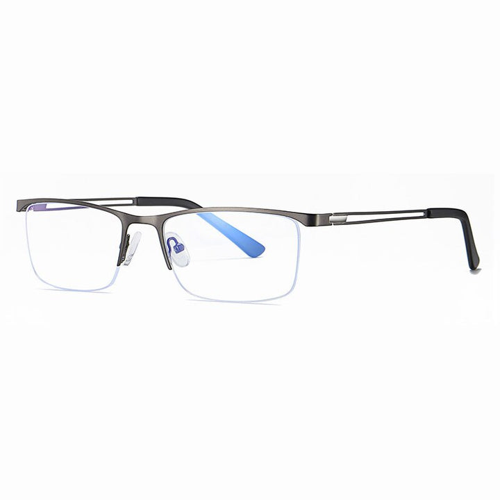 Hotochki Men's Semi Rim Square Alloy Eyeglasses 5916 Semi Rim Hotochki Gray  