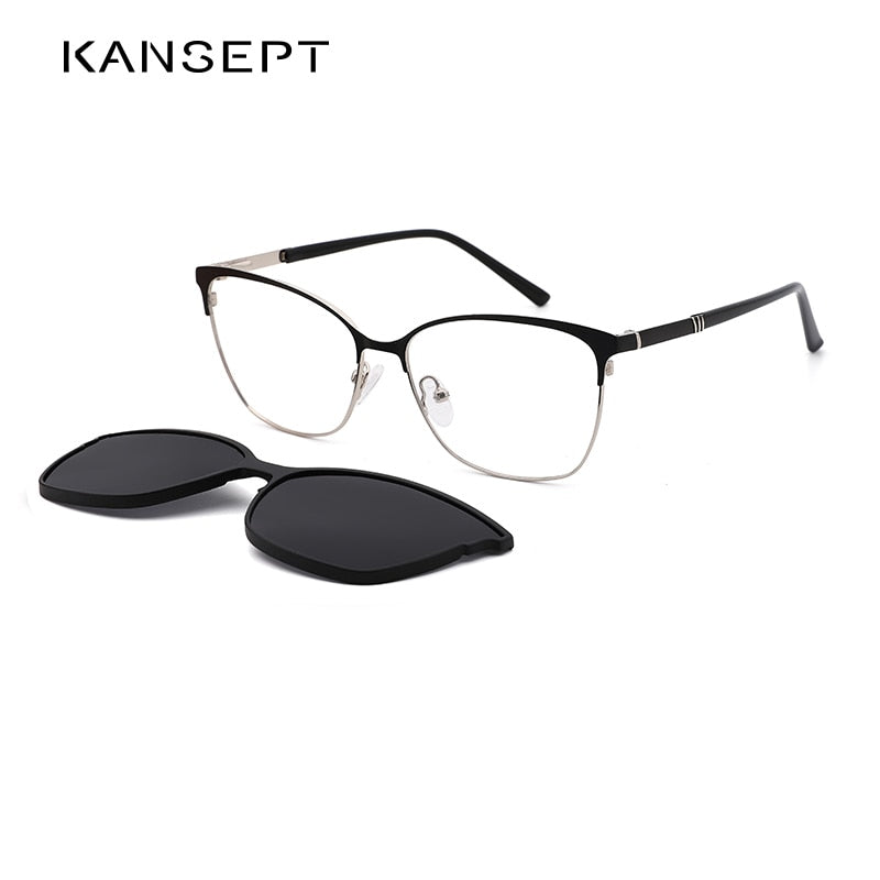 Kansept Men's Glasses Clip On Sunglasses Polarized 2 In 1 Magnet Dp33108 With Clip Ons Kansept   