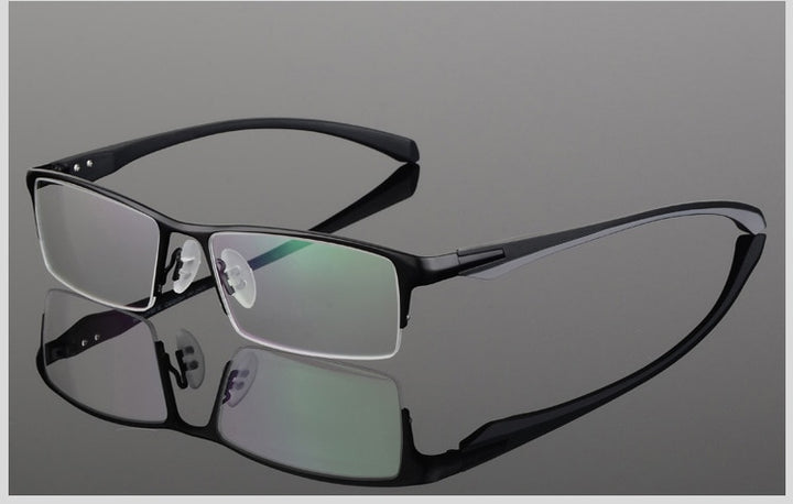 Hotochki Men's Semi Rim IP Electronic Plated Alloy Frame Eyeglasses 9065 Semi Rim Hotochki   