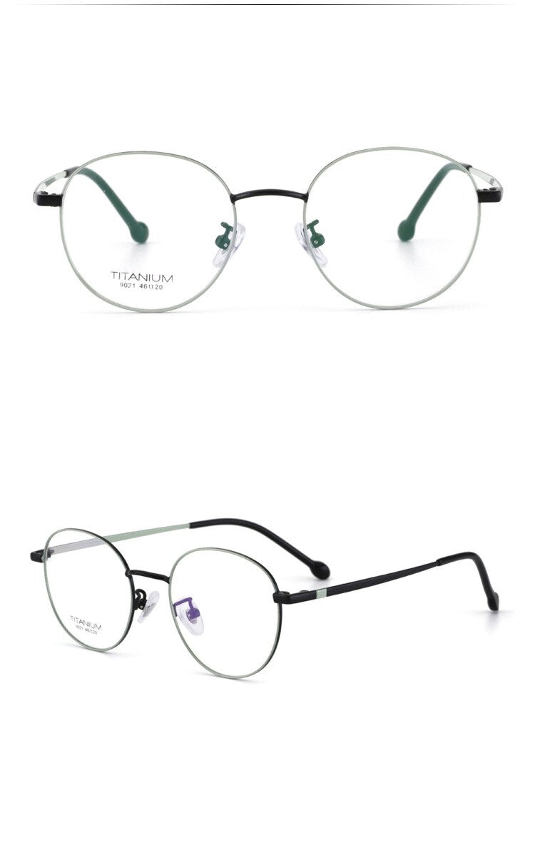Muzz Women's Full Rim Round Titanium Frame Eyeglasses T9015 Full Rim Muzz 2  