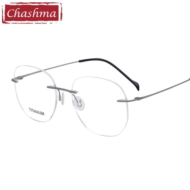 Chashma Unisex Rimless Round Titanium Eyeglasses 5010 Rimless Chashma   