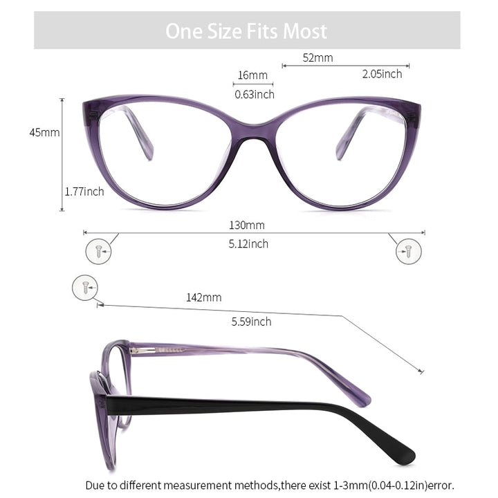 Kansept Women's Full Rim Cat Eye Acetate Frame Eyeglasses Ls8061 Full Rim Kansept   